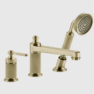Смеситель для ванны и душа, Gessi, VENTI20, цвет-Brushed Brass PVD
