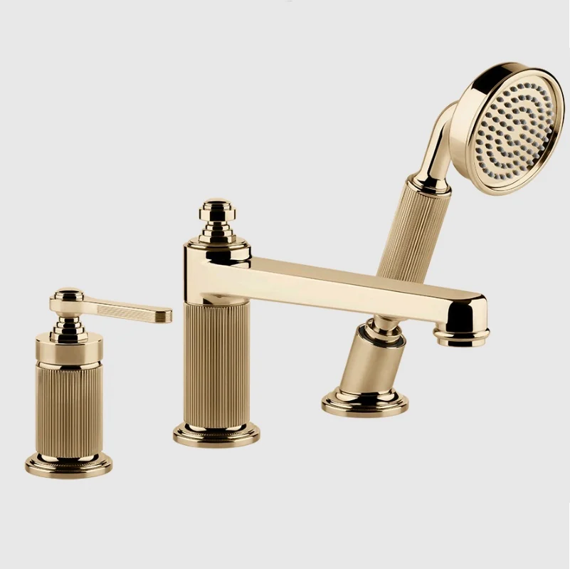Смеситель для ванны и душа, Gessi, VENTI20, цвет-Warm Bronze PVD