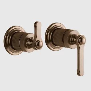 Смеситель для душа, Gessi, VENTI20, на 2 потребителя, цвет-Copper Brushed PVD