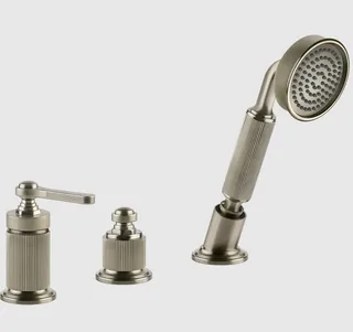 Смеситель для ванны и душа, Gessi, VENTI20, на 2 потребителя, цвет-Finox Brushed Nickel