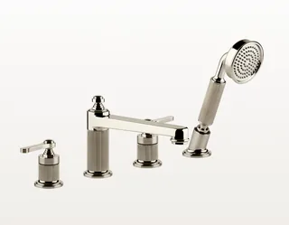 Смеситель для ванны и душа, Gessi, VENTI20, на борт ванны, цвет-никель PVD — иконка