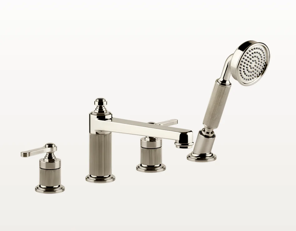 Смеситель для ванны и душа, Gessi, VENTI20, на борт ванны, цвет-никель PVD