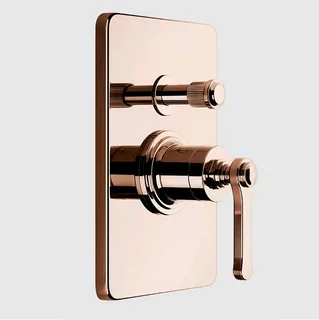 Смеситель для душа, Gessi, VENTI20, на 2 потребителя, цвет-Copper PVD