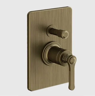 Смеситель для душа, Gessi, VENTI20, на 2 потребителя, цвет-Antique Brass