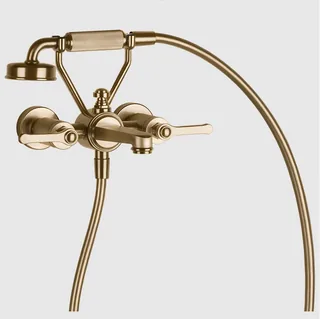 Смеситель для ванны и душа, Gessi, VENTI20, цвет-Warm Bronze Brushed PVD