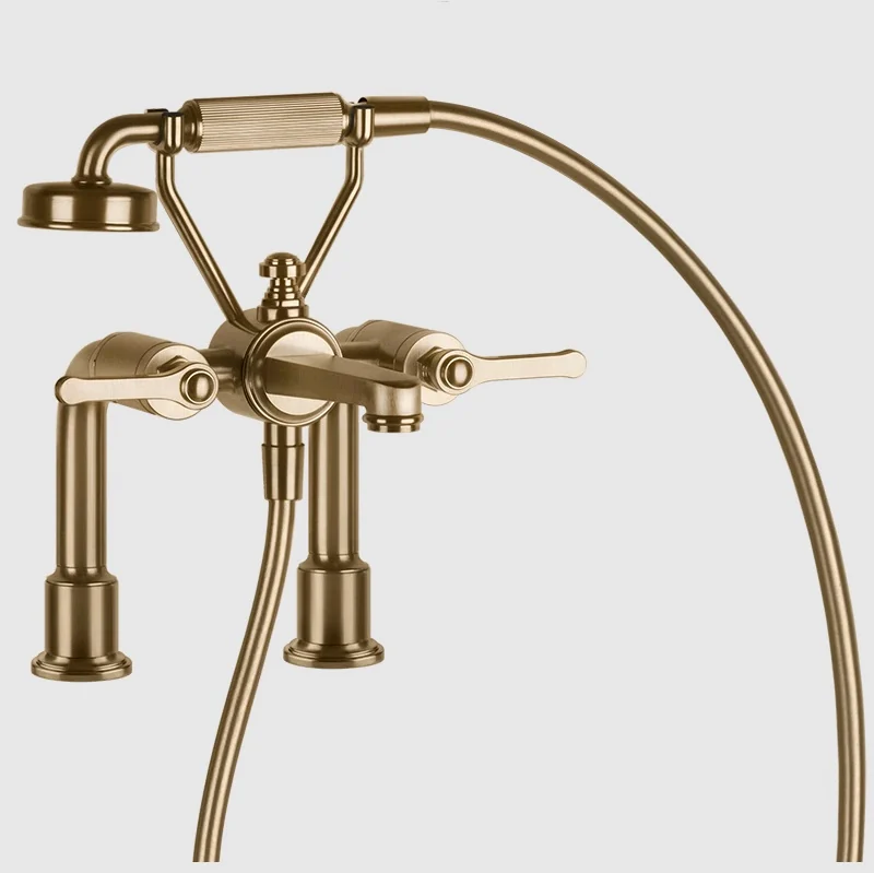 Смеситель для ванны и душа, Gessi, VENTI20, цвет-Warm Bronze Brushed PVD