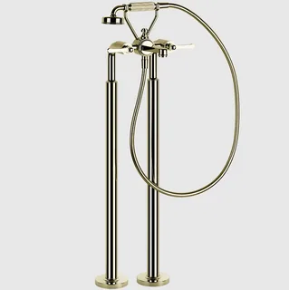 Смеситель для ванны и душа, Gessi, VENTI20, напольный, цвет-Brass PVD