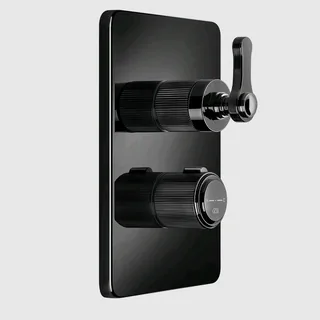 Смеситель для душа, Gessi, VENTI20, на 2 потребителя, цвет-Black Metal PVD