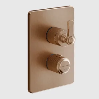 Смеситель для душа, Gessi, VENTI20, на 2 потребителя, цвет-Copper Brushed PVD
