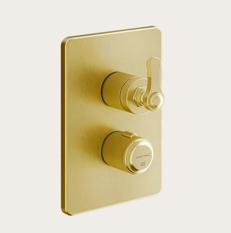 Смеситель для душа, Gessi, VENTI20, на 2 потребителя, цвет-Brushed Gold PVD