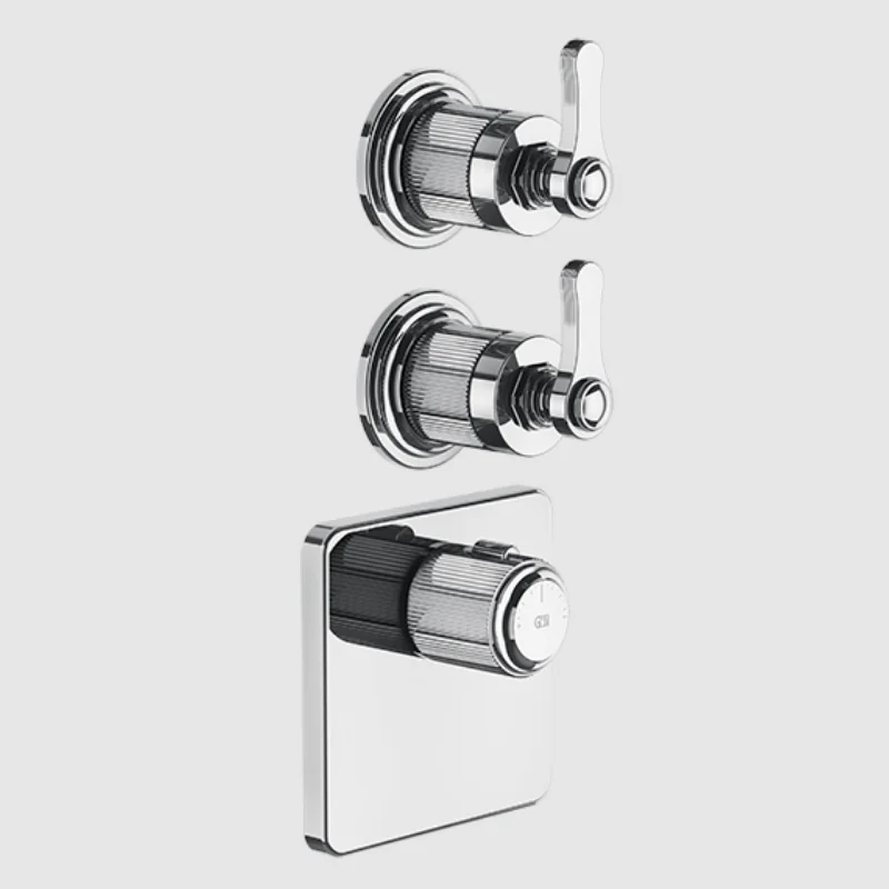 Смеситель для душа, Gessi, VENTI20, на 2 потребителя, настенный встраиваемый, цвет-хром