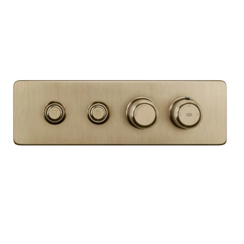 Смеситель для душа, Gessi, Hi-Fi Eclectic, на 2 потребителя, цвет-Warm Bronze Brushed PVD