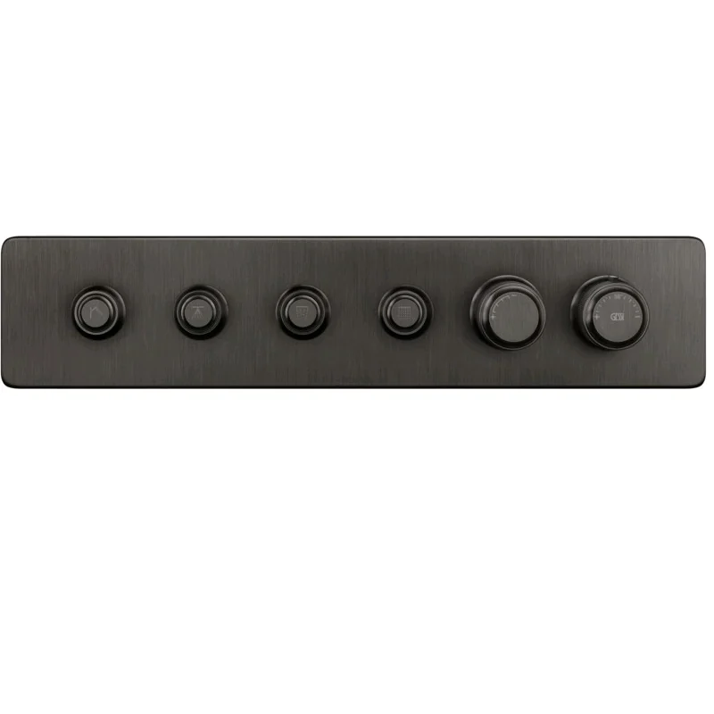 Смеситель для душа, Gessi, Hi-Fi Eclectic, на 4 потребителя, цвет-Black Metal Brushed PVD