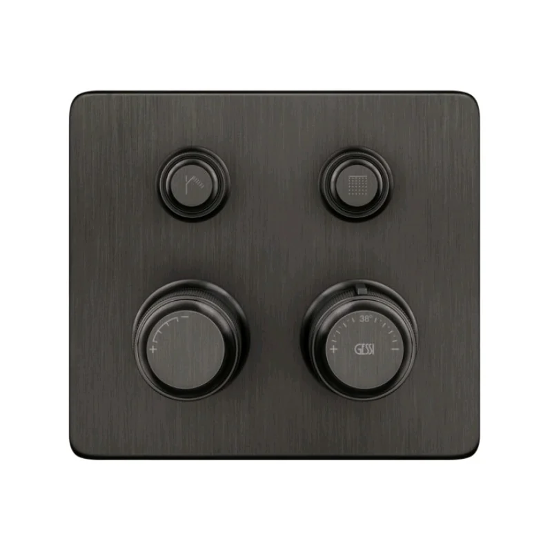 Смеситель для душа, Gessi, Hi-Fi Eclectic, на 2 потребителя, цвет-Black Metal Brushed PVD