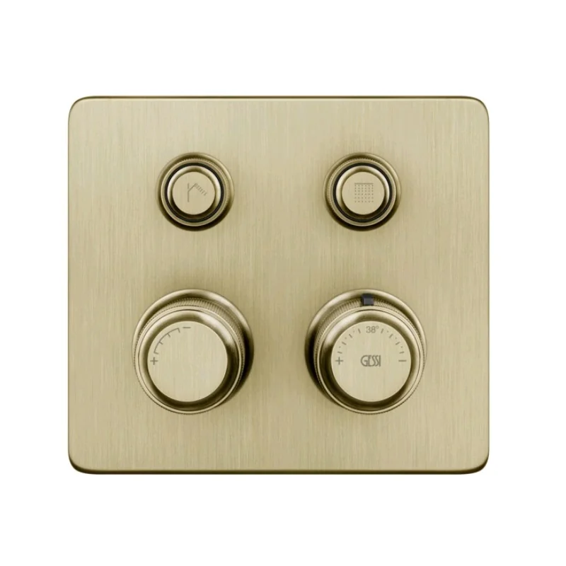 Смеситель для душа, Gessi, Hi-Fi Eclectic, на 2 потребителя, цвет-Finox Brushed Nickel