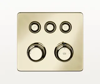Смеситель для душа, Gessi, Hi-Fi Eclectic, на 3 потребителя, настенный встраиваемый, цвет-Brass PVD