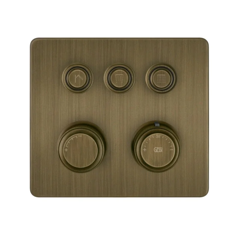 Смеситель для душа, Gessi, Hi-Fi Eclectic, на 3 потребителя, цвет-Antique Brass