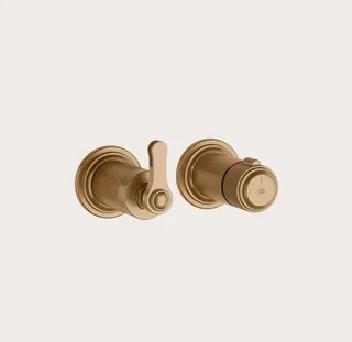 Смеситель для душа, Gessi, VENTI20, на 2 потребителя, настенный встраиваемый, цвет-Warm Bronze Brushed PVD