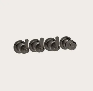 Смеситель для душа, Gessi, VENTI20, на 3 потребителя, настенный встраиваемый, цвет-черный металл брашированный PVD — иконка
