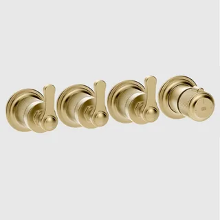 Смеситель для душа, Gessi, VENTI20, на 3 потребителя, цвет-Brushed Brass PVD