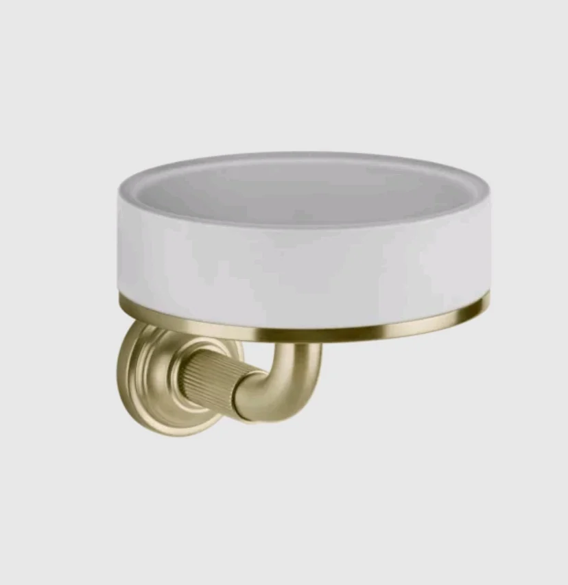 Мыльница, Gessi, VENTI20, шгв 115*135*90, цвет-белый/Brushed Brass PVD