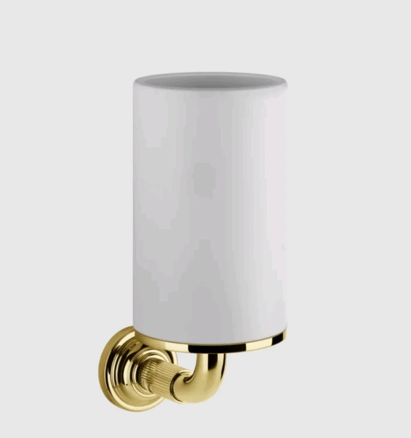 Стакан, Gessi, VENTI20, шгв 75*115*182, цвет-белый/Gold PVD