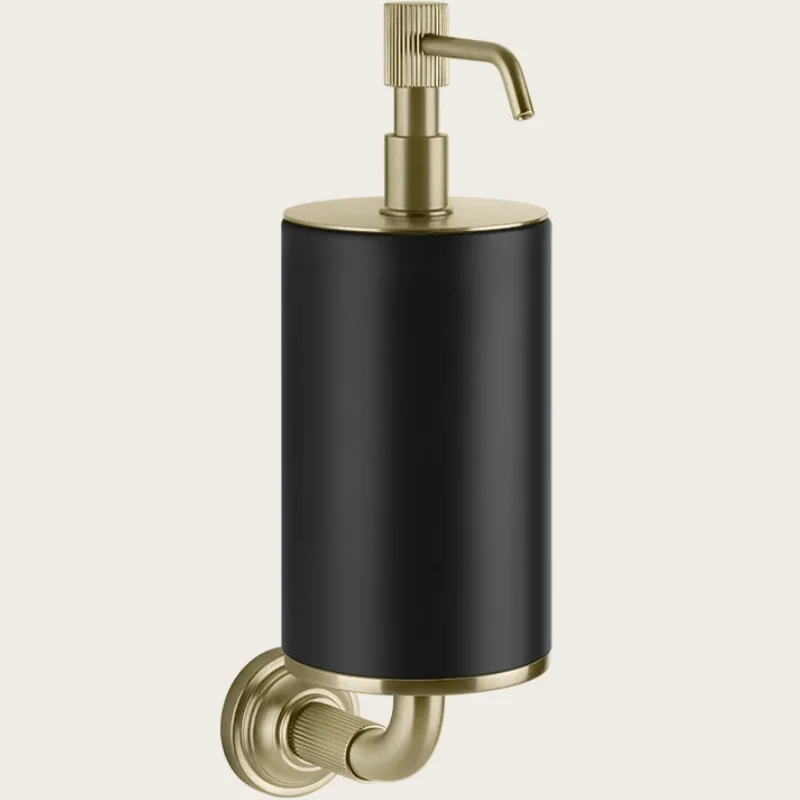Дозатор для жидкого мыла, Gessi, VENTI20, шгв 75*136*254, цвет дозатора-Brushed Brass PVD/чёрный