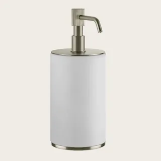 Дозатор для жидкого мыла, Gessi, VENTI20, шгв 75*97*199, цвет дозатора-Finox Brushed Nickel/белый