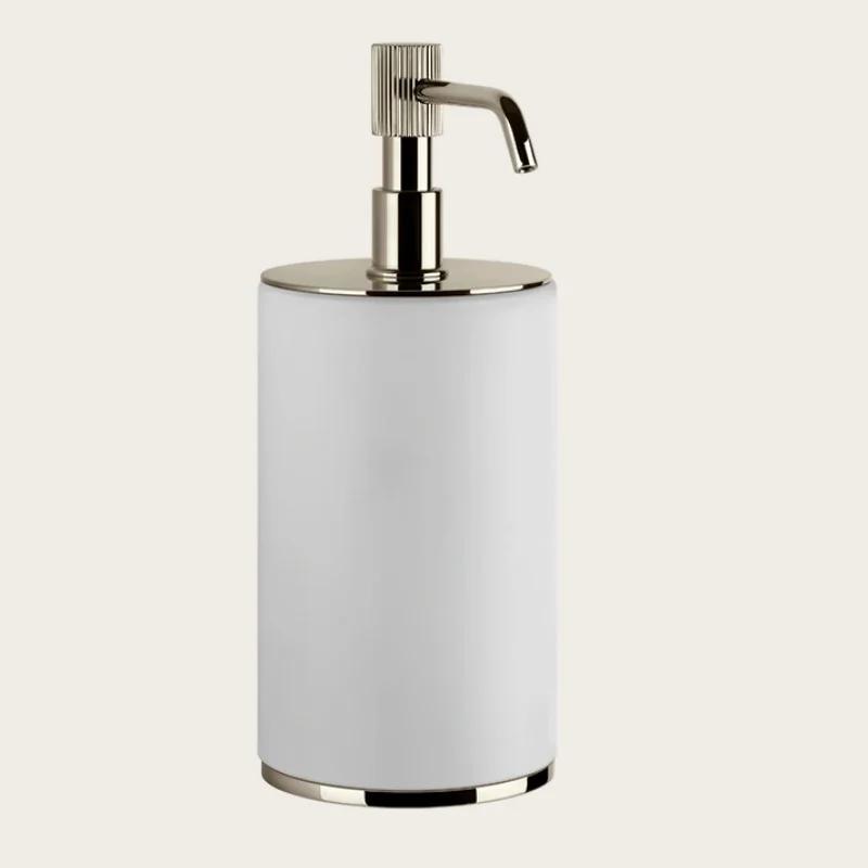 Дозатор для жидкого мыла, Gessi, VENTI20, шгв 75*97*199, цвет дозатора-Nickel PVD/белый
