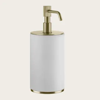 Дозатор для жидкого мыла, Gessi, VENTI20, шгв 75*97*199, цвет дозатора-Brushed Brass PVD/белый — иконка
