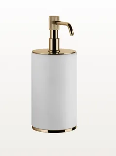Дозатор для жидкого мыла, Gessi, VENTI20, шгв 75*97*199, цвет дозатора/колбы-Warm Bronze PVD/белый
