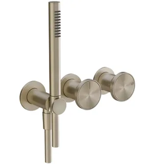 Смеситель для душа, Gessi, Origini, на 2 потребителя, цвет-Finox Brushed Nickel