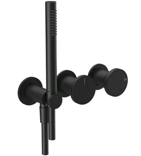 Смеситель для душа, Gessi, Origini, на 2 потребителя, цвет-черный матовый