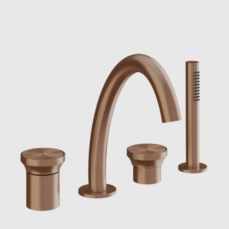 Смеситель для ванны и душа, Gessi, Origini, цвет-Copper Brushed PVD