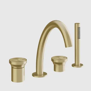Смеситель для ванны и душа, Gessi, Origini, цвет-Brushed Brass PVD
