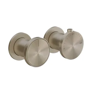Смеситель для душа, Gessi, Origini, на 2 потребителя, цвет-Finox Brushed Nickel