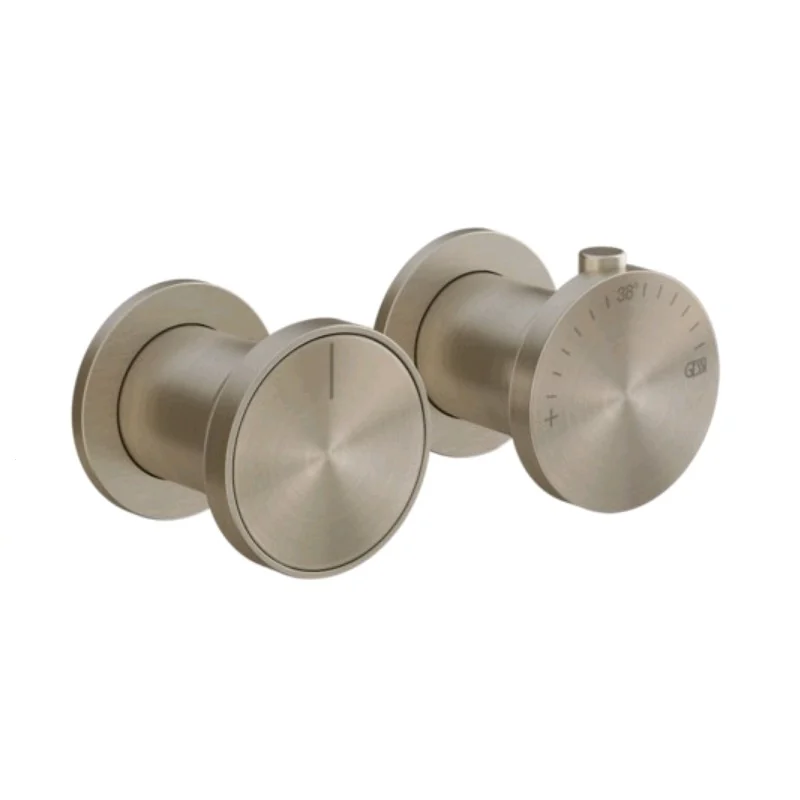 Смеситель для душа, Gessi, Origini, на 2 потребителя, цвет-Finox Brushed Nickel