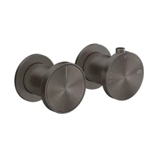 Смеситель для душа, Gessi, Origini, на 2 потребителя, цвет-Black Metal Brushed PVD