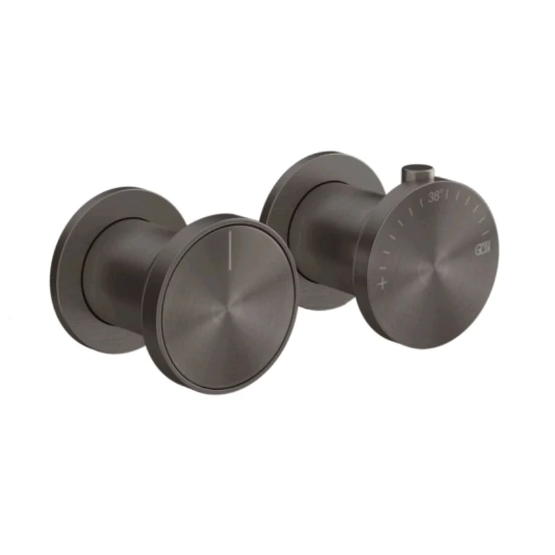 Смеситель для душа, Gessi, Origini, на 2 потребителя, цвет-Black Metal Brushed PVD