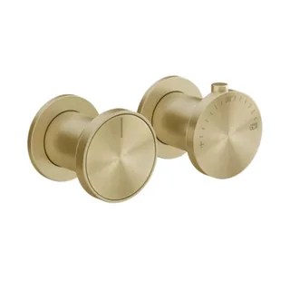Смеситель для душа, Gessi, Origini, на 3 потребителя, цвет-Brushed Brass PVD