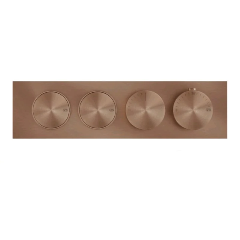 Смеситель для душа, Gessi, Origini, на 2 потребителя, цвет-Copper Brushed PVD