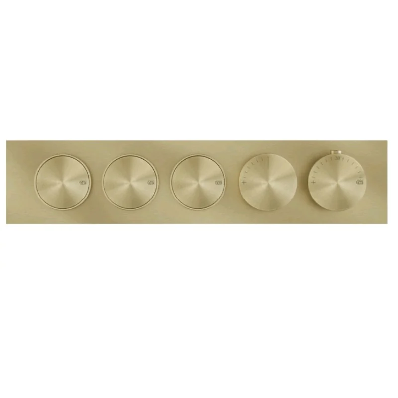 Смеситель для душа, Gessi, Origini, на 3 потребителя, цвет-Brushed Brass PVD