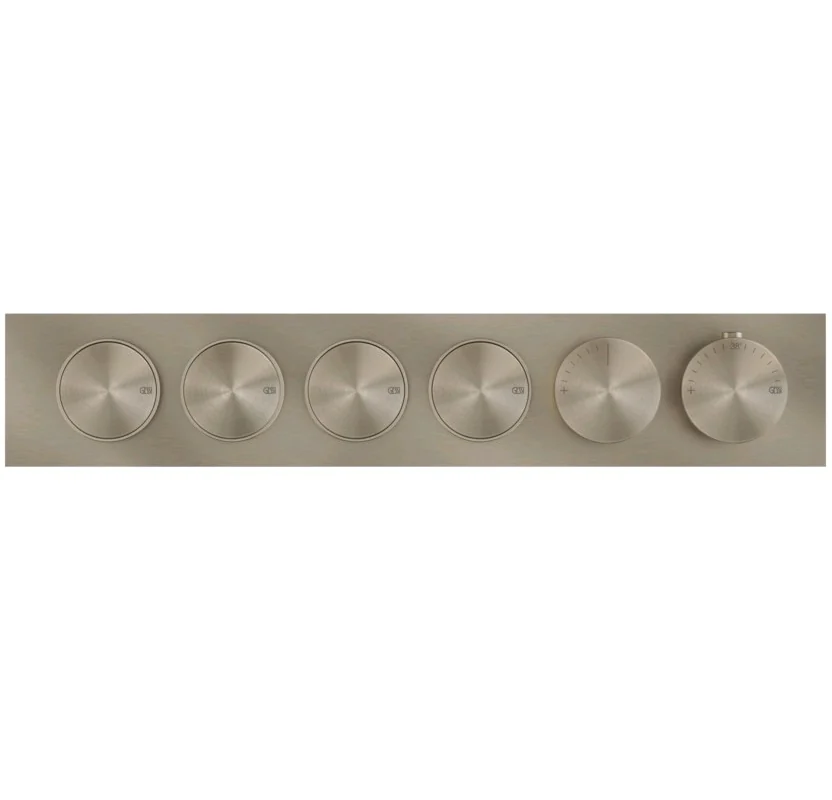 Смеситель для душа, Gessi, Origini, на 4 потребителя, цвет-Finox Brushed Nickel