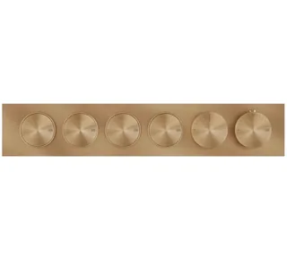 Смеситель для душа, Gessi, Origini, на 4 потребителя, цвет-Warm Bronze Brushed PVD
