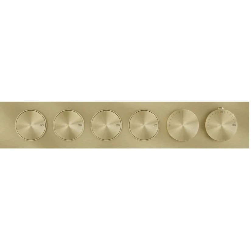 Смеситель для душа, Gessi, Origini, на 4 потребителя, цвет-Brushed Brass PVD