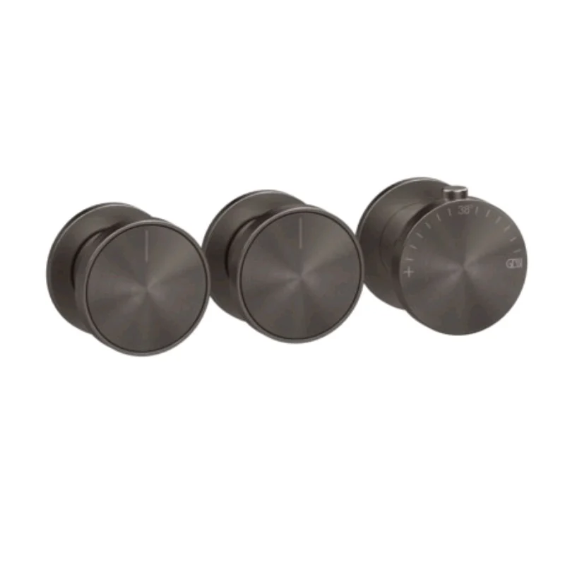 Смеситель для душа, Gessi, Origini, на 2 потребителя, цвет-Black Metal Brushed PVD
