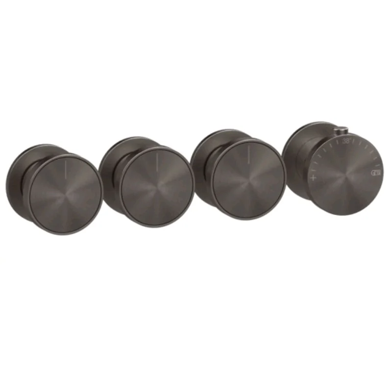 Смеситель для душа, Gessi, Origini, на 3 потребителя, цвет-Black Metal Brushed PVD