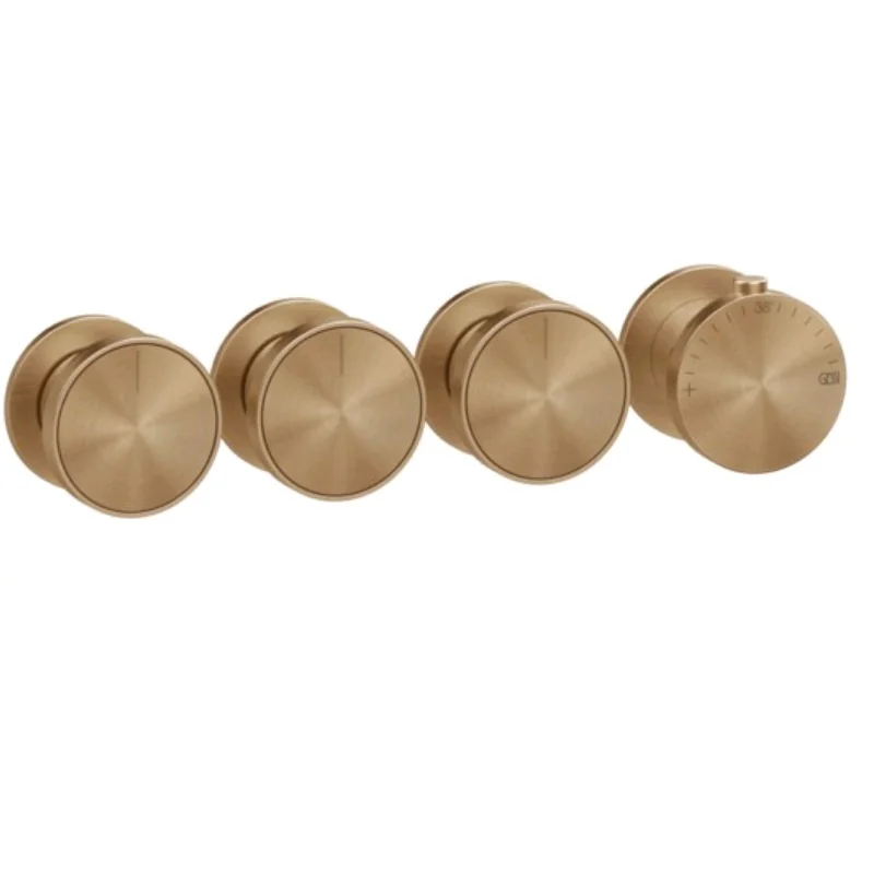 Смеситель для душа, Gessi, Origini, на 3 потребителя, цвет-Warm Bronze Brushed PVD