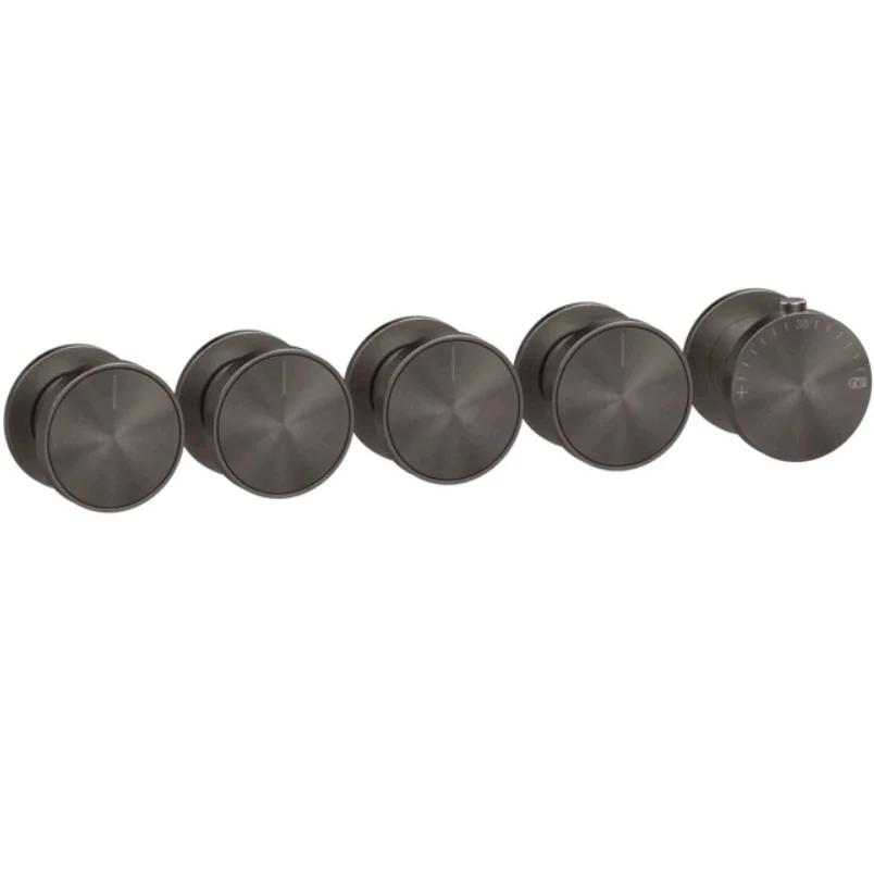 Смеситель для душа, Gessi, Origini, на 4 потребителя, цвет-Black Metal Brushed PVD