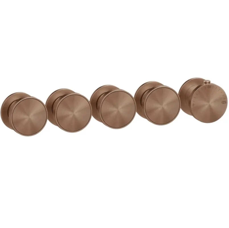 Смеситель для душа, Gessi, Origini, на 4 потребителя, цвет-Copper Brushed PVD